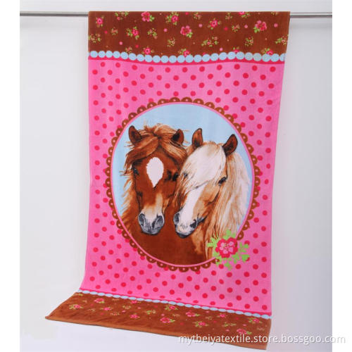 Digital Print Cotton Emoji Unicorn Beach Towel